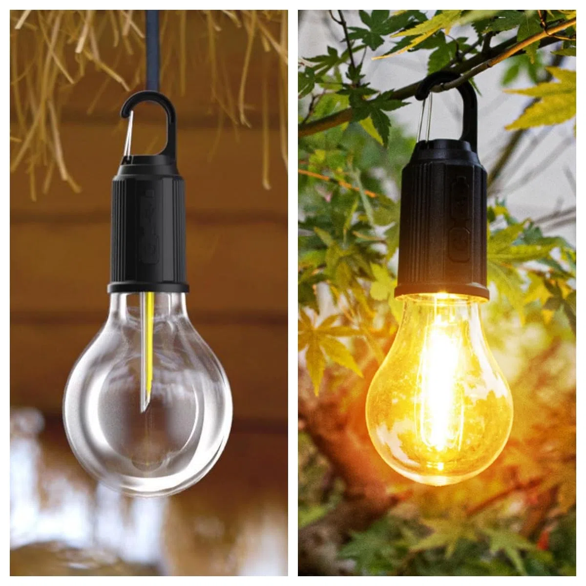 POCKETMAN 4 bombillas LED recargables Luz de camping portátil 3 modos de iluminación Adecuada para camping al aire libre, iluminación de jardín, emergencias por cortes de electricidad