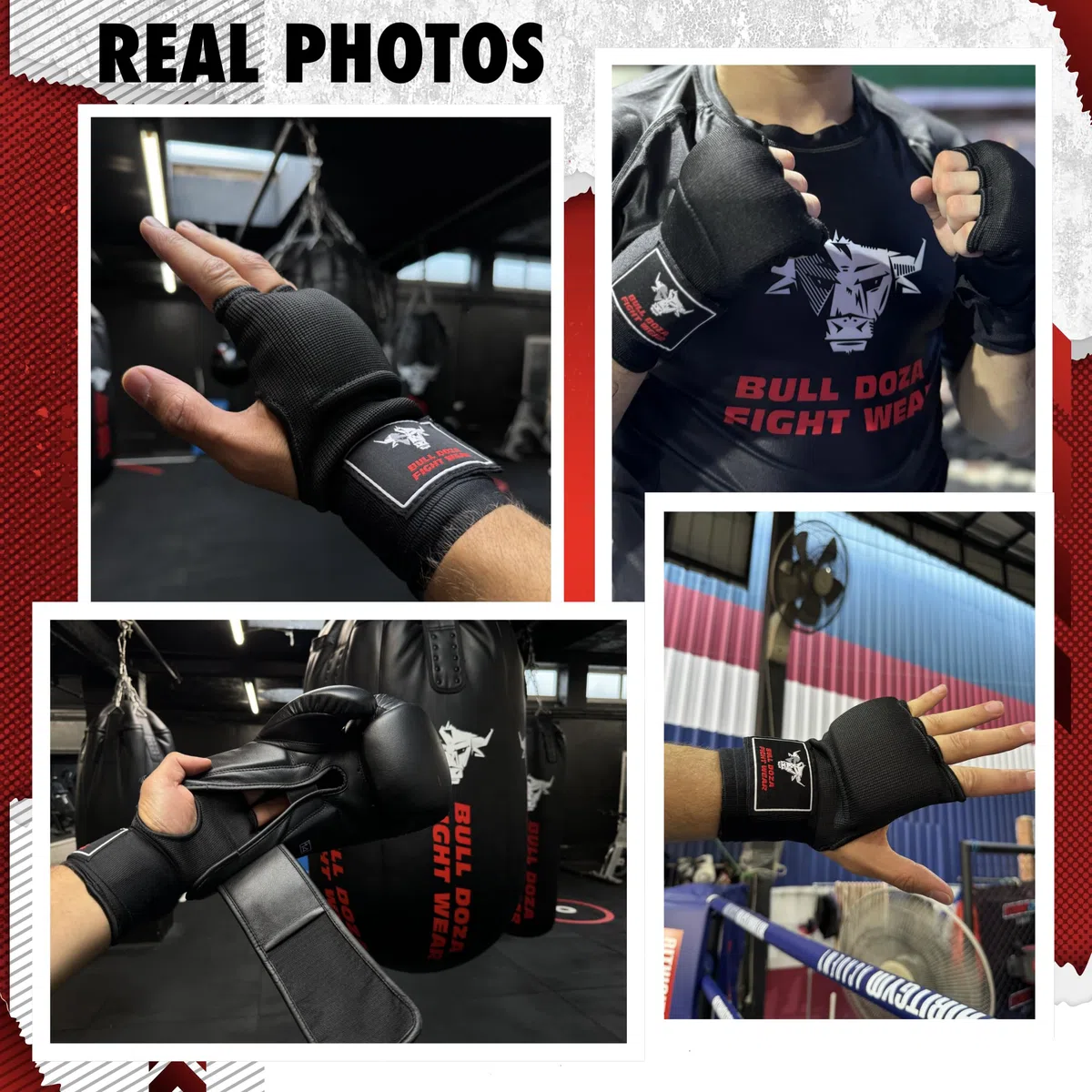 Cuatro Tallas - Guantes Interiores de Boxeo de Gel con Correas de 75 cm, Elásticos y Acolchados, Protección de Puños para Artes Marciales y Entrenamiento.