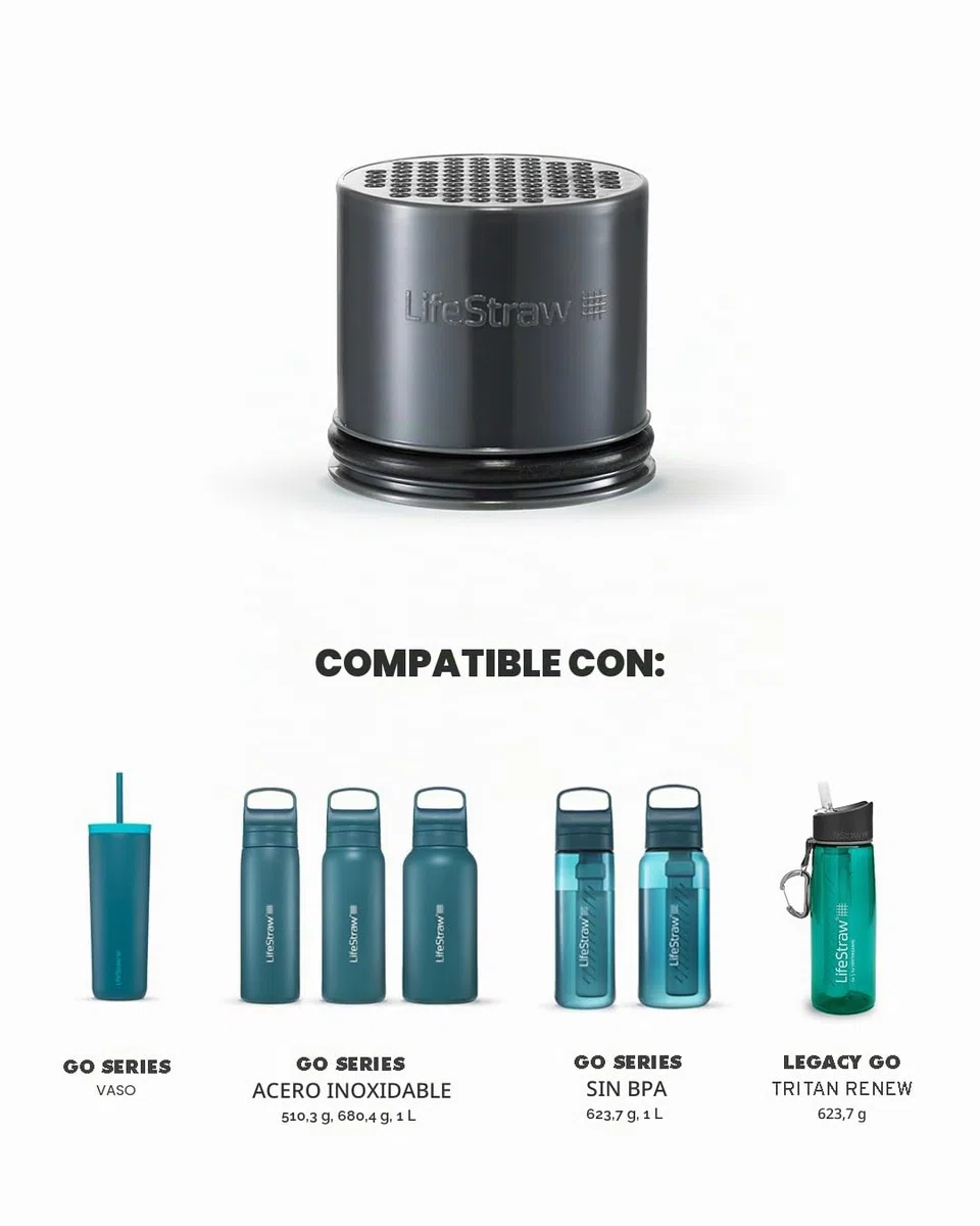 Lifestraw Cápsulas De Carbón De Repuesto Activados Cápsulas De Filtro De Carbono Para El Acero, Plata, M