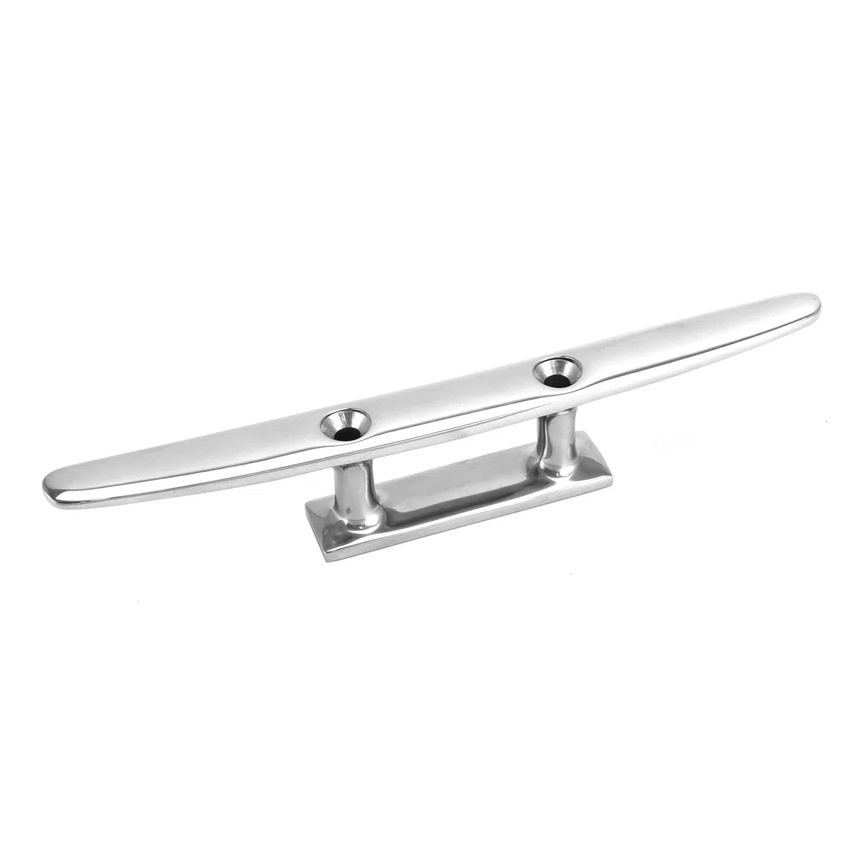QWORK® Cornamusa de Acero Inoxidable 316, Plana con 2 Orificios, Extremadamente Inoxidable, Resistente al Agua Salada y a los Rayos UV - Cornamusa de Amarre para Cuerdas, Cuerdas, mástiles