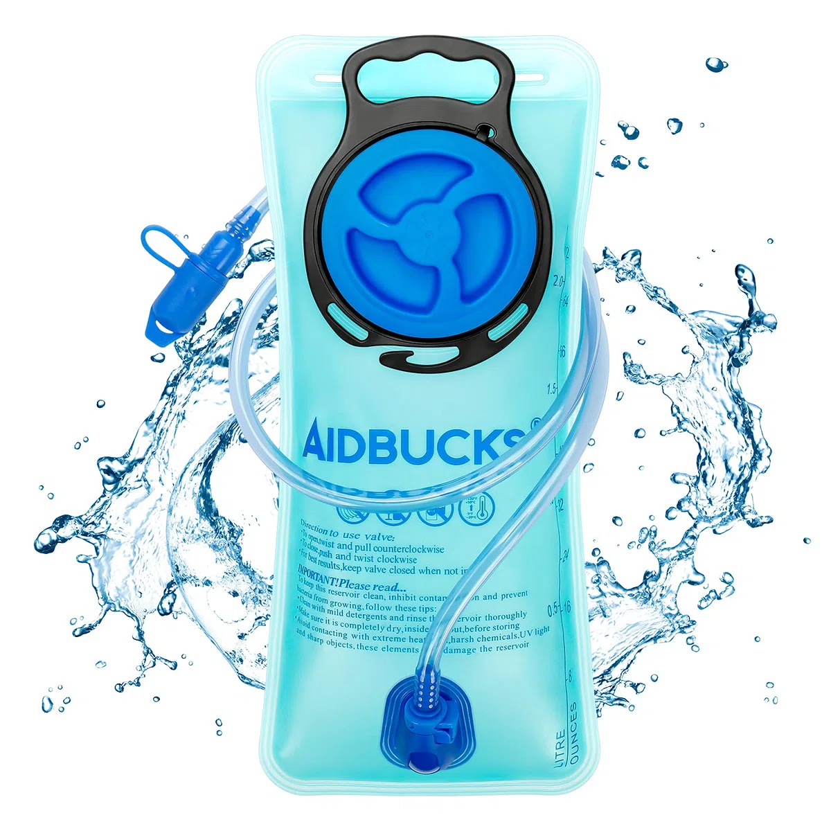 AIDBUCKS Bolsa De Agua para Mochila Hidratación 2 Depósito De Dgua Portátil TPU Libre de BPA Tubo Desmontable Apertura Grande Bolsa Hidratación para Ciclismo Senderismo Excursionismo Camping