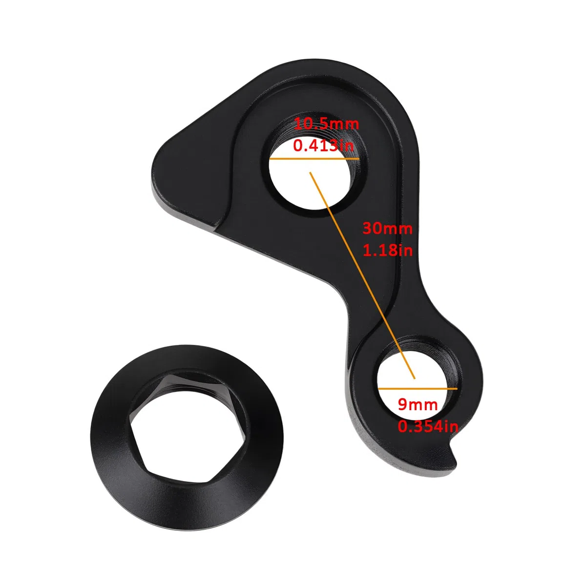 ECSiNG Orificio para Patilla de Cambio Trasero de Bicicleta Distancia Entre Ejes de 30 Mm con Tuerca Compatible con Bulls