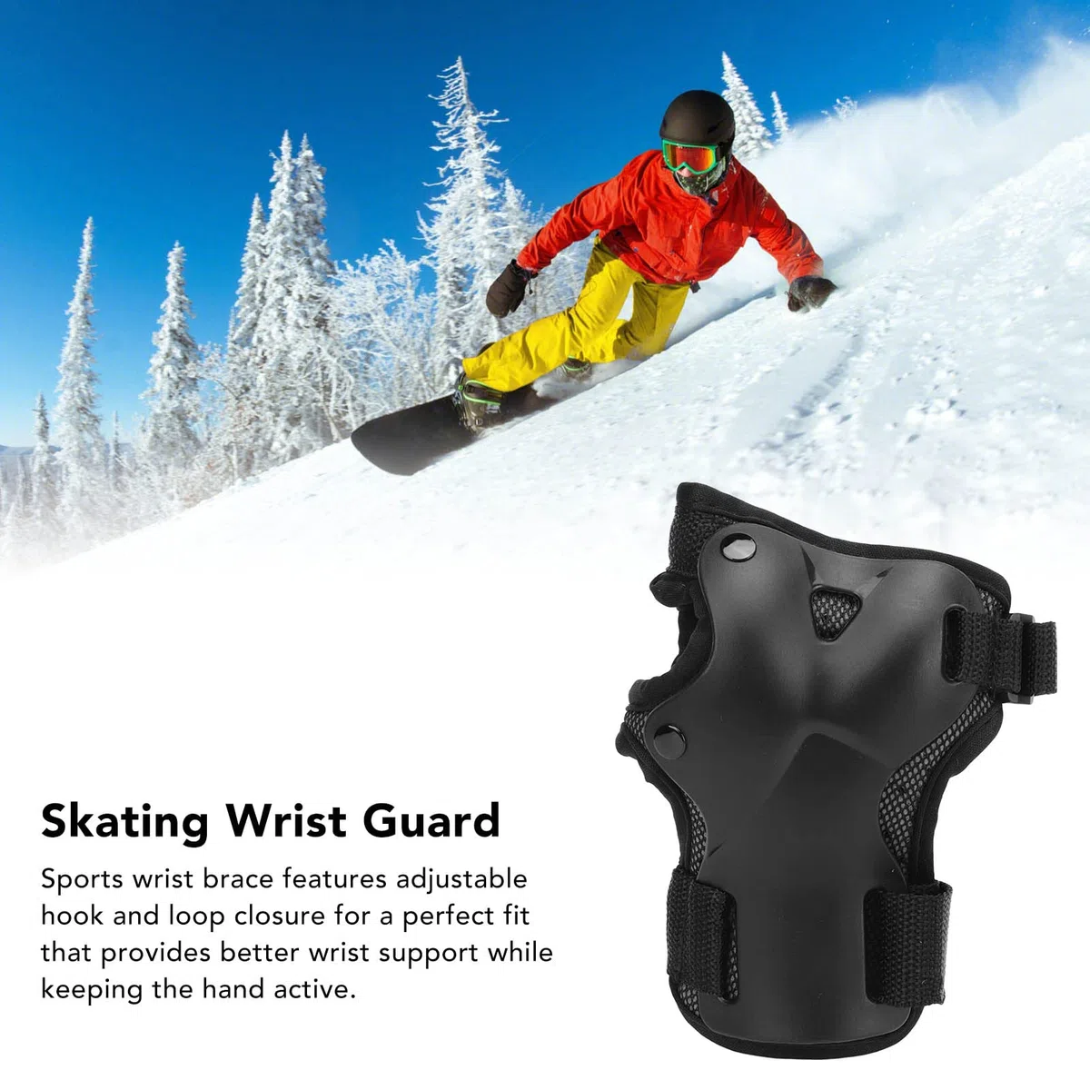 Muñequera Deportiva, Muñequera de Protección Ajustable Que Absorbe los Golpes para Esquiar, Snowboard, Monopatín y Patines