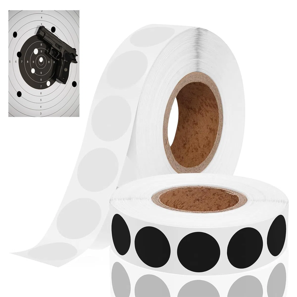 BEIMEIII 3000 parches de tiro en blanco y negro, accesorios para deportes de tiro, puntos adhesivos, 20 mm, diámetro de los tiradores deportivos, accesorios, pegatinas redondas para deportes de tiro