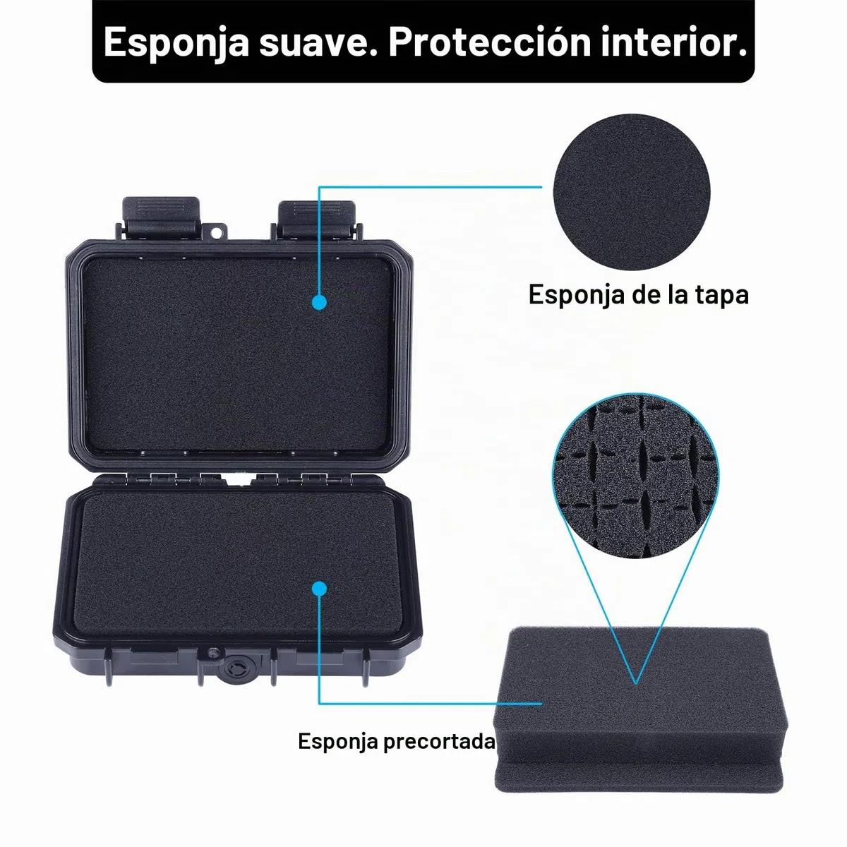 Lykus Caja con Espuma Precortada, Cajita Estanca Barco, IP66 a Prueba de Choques, 5 tamaños