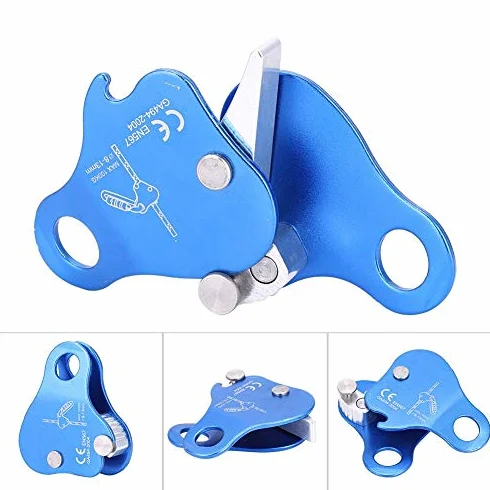 Agarradera de cuerda de escalada, Arbolista de aleación de aluminio Arbolista Agarradera de cuerda Montañismo Cerradura de cuerda Equipo de Protecta Grigri