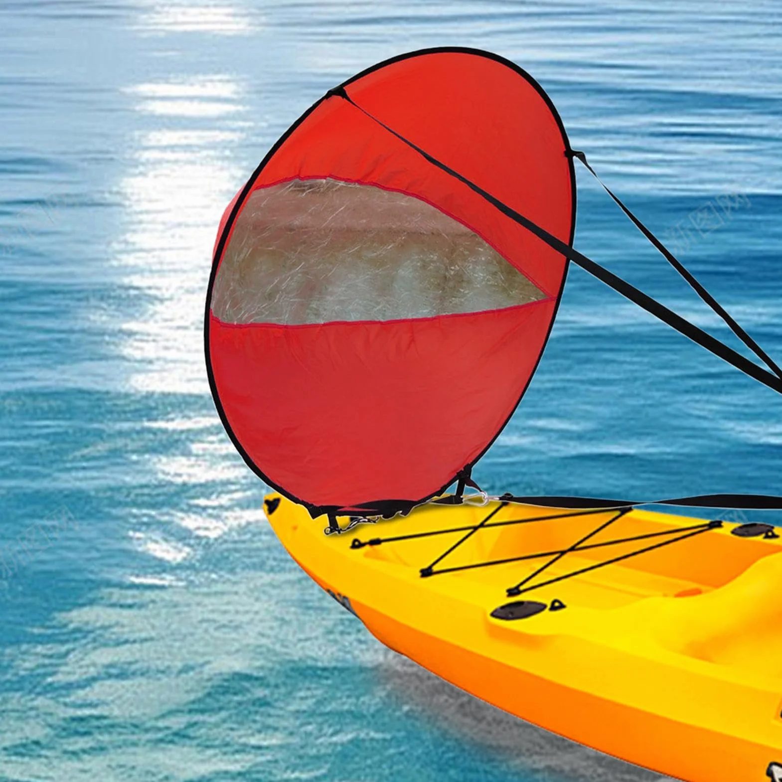 108cm Kayak Wind Sail, Vela De Viento para Barco Kayak, Velas De Kayak Plegables para Tabla De Paddle Velas De Windsurf, Portátil Downwind Wind Paddle para Kayak Canoas Botes Inflables