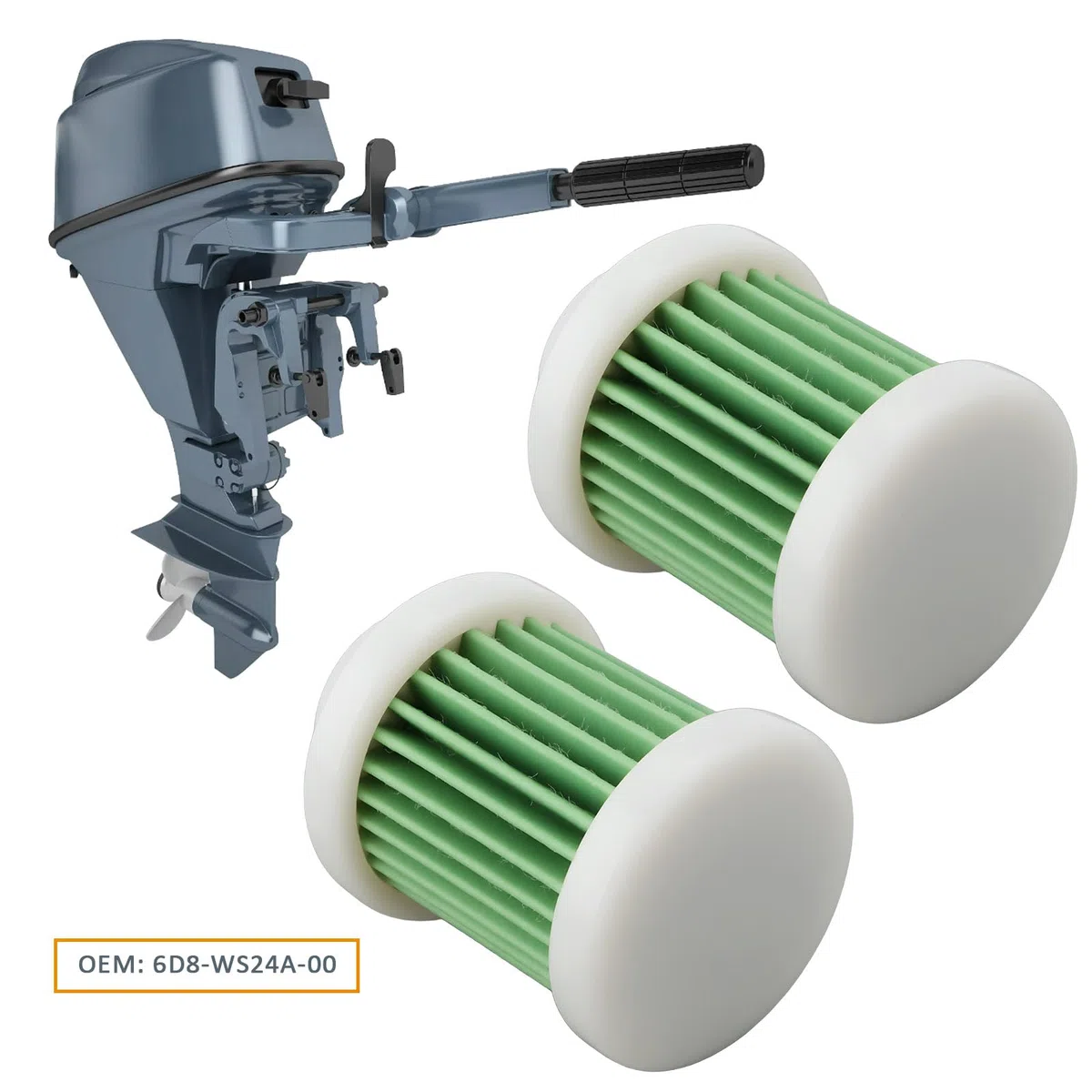 SG Store Filtro de Combustible Exterior Marino (4 Unidades 6D8-WS24A-00) Compatible con Yamaha F40A F50 T50 F60 T60 F70 F90 Y F115.