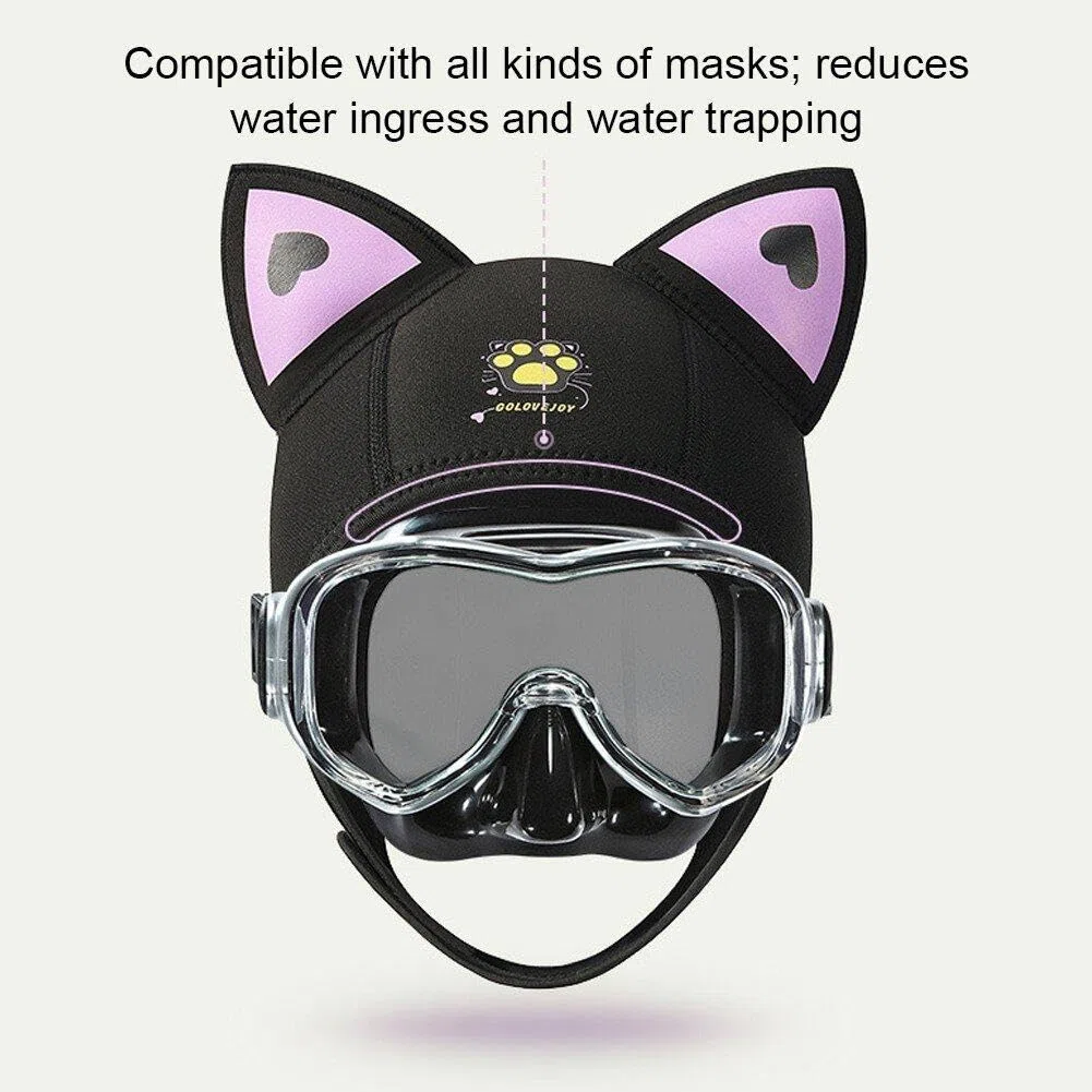 Gorro De Esnórquel con Orejas De Gato, Capucha De Neopreno para Buceo, Gorro De Navegación para Surf Engrosado, Trajes De Neopreno para Surfear, Y Deportes Acuáticos