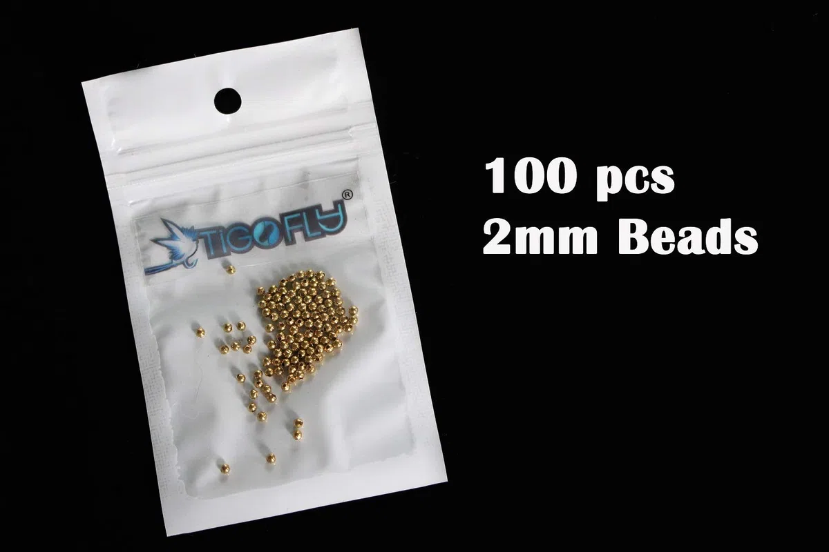 Tigofly 100 cuentas de cobre de 2 mm/3 mm/4 mm para atar moscas, peso de cabeza de ninfa, materiales de atado de moscas, pesca con mosca
