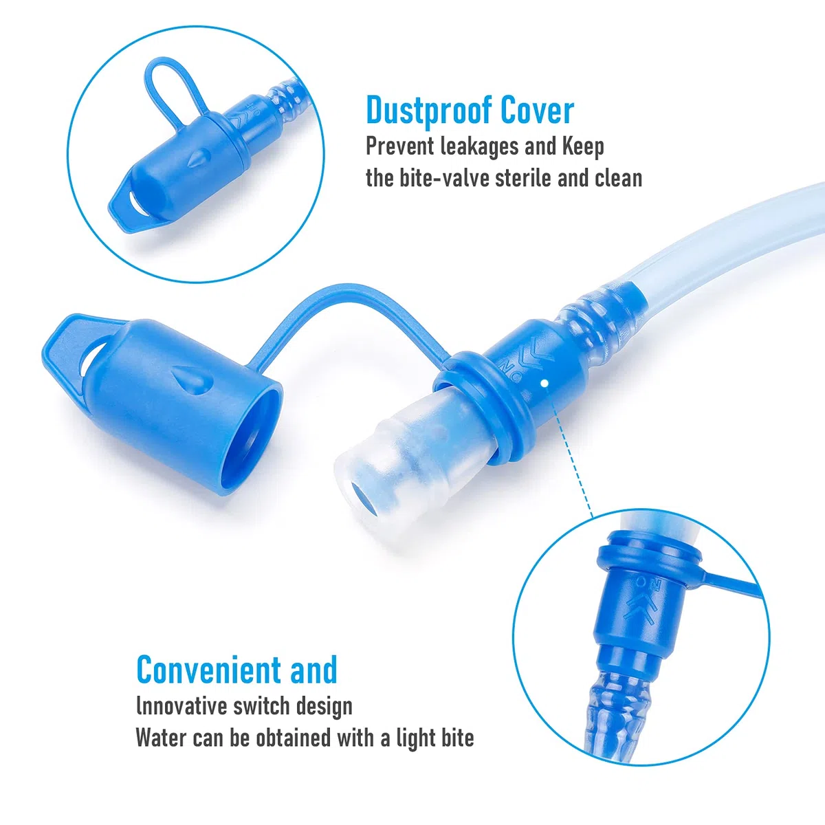 AIDBUCKS Bolsa De Agua para Mochila Hidratación 2 Depósito De Dgua Portátil TPU Libre de BPA Tubo Desmontable Apertura Grande Bolsa Hidratación para Ciclismo Senderismo Excursionismo Camping
