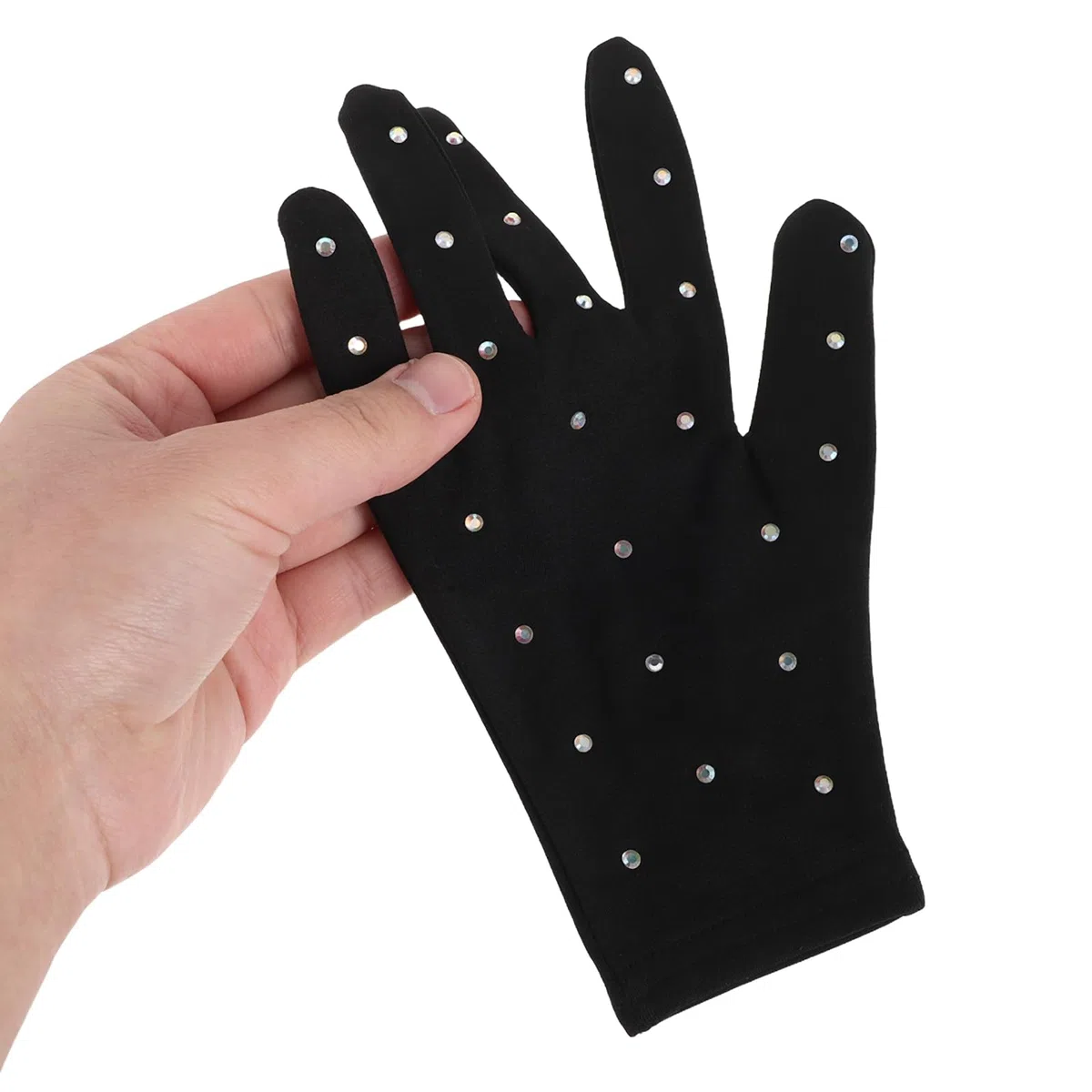 Guantes para Patinaje sobre Hielo para Niñas con Tela Elástica y Soporte Antideslizante, Diseño con Gemas de Imitación Adecuado para Entrenamientos y Espectáculos