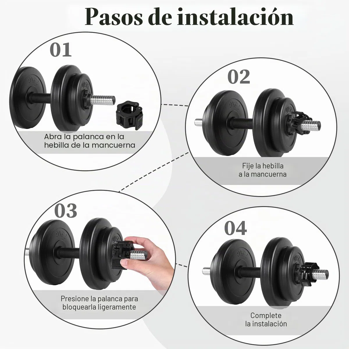 4 pinzas para mancuernas, cierre rápido, cierres de mancuernas, cierre rápido, cierre rápido para entrenamiento de levantamiento de pesas (negro)