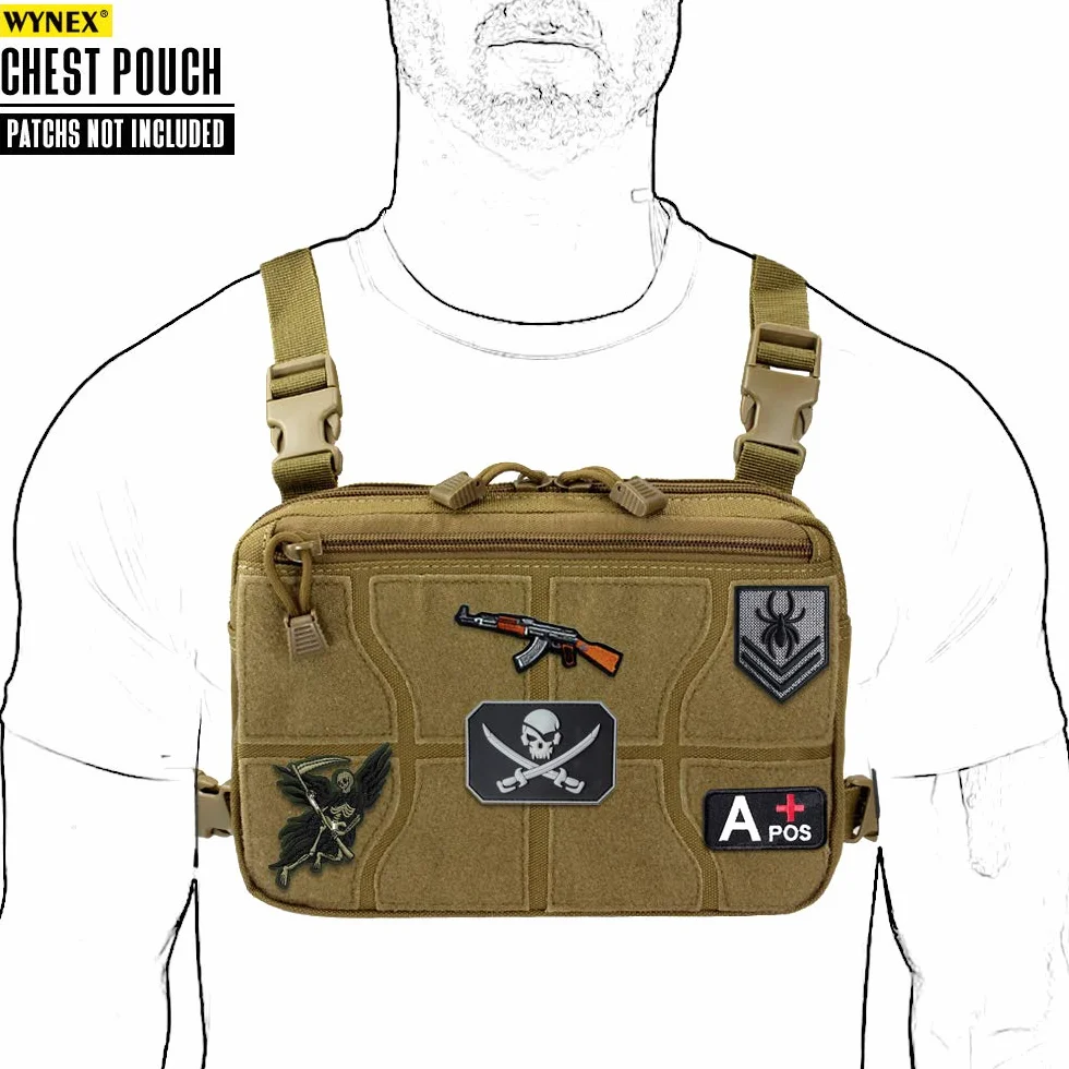 WYNEX Recon Kit Bag, Tactical Combat Chest Pack Molle Vest Bags Mochila Delantera Mochila Daypack Gancho Frontal y Panel de Bucle