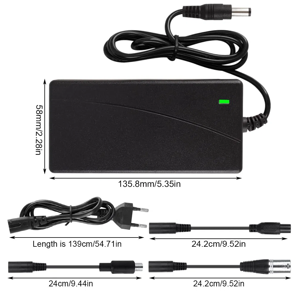 Cargador Patinete Eléctrico Xiaomi M365, 42V 2A 4 Conectores