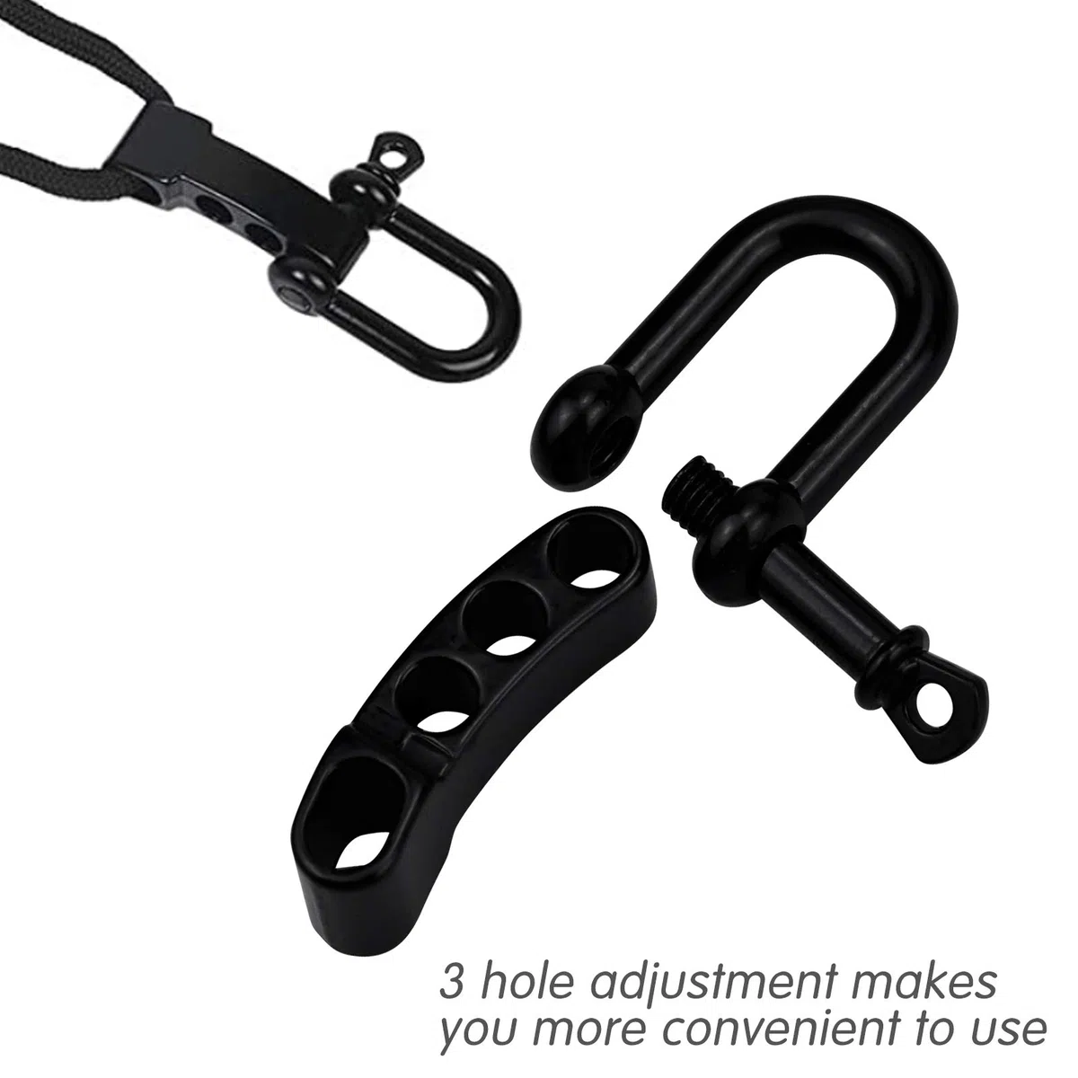 24 Piezas Acero Inoxidable D Anillo Grillete Lock Juego de Grilletes de D Ring Shackles Ajustable con Cuerda al Aire libre de 3 m para Accesorios de Aparejo, Transporte, Camping, Deportes y Senderismo