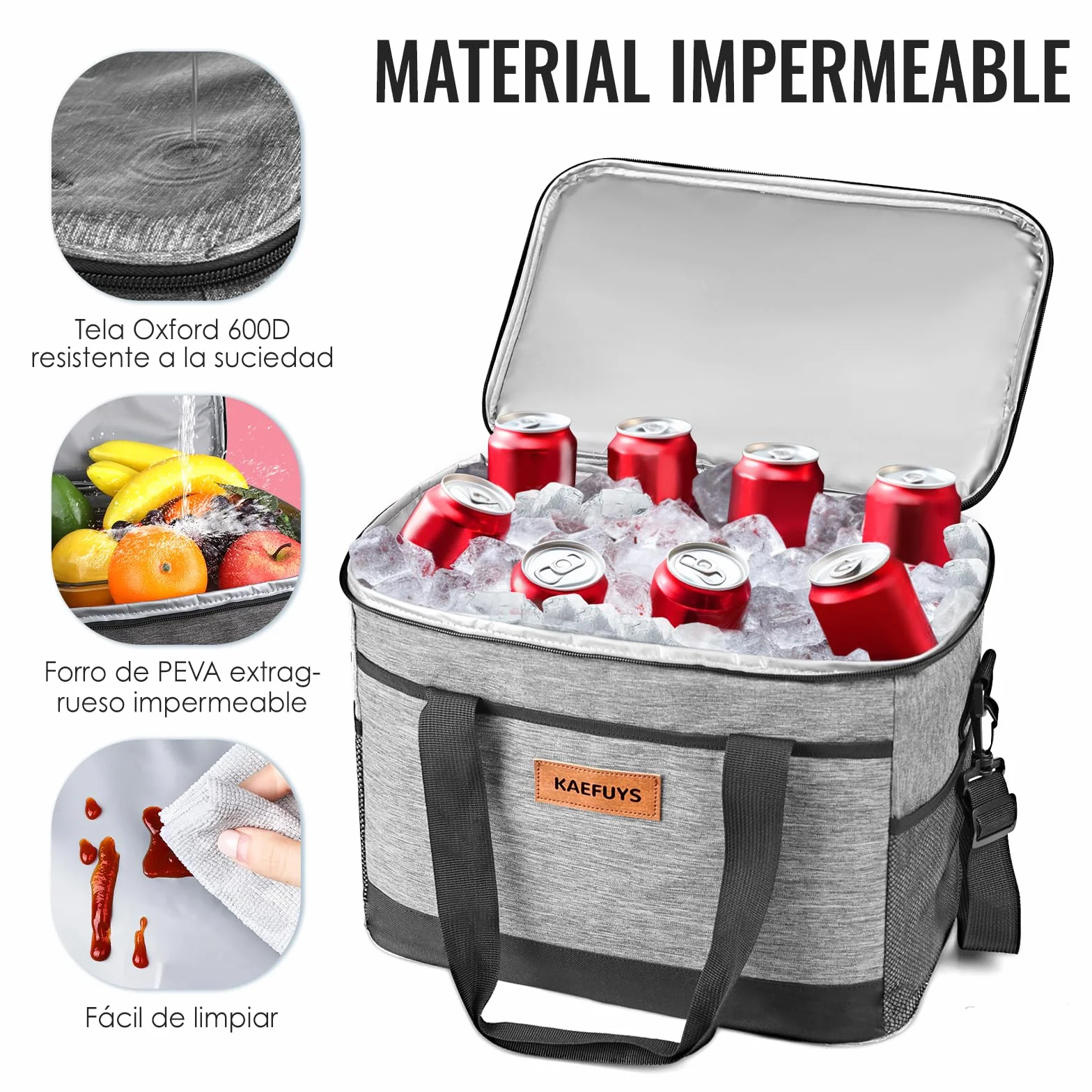 KAEFUYS Bolsa Térmica 33L Bolsa Porta Alimentos Bolsa Isotermica Porta Alimentos Bolsa Comida Trabajo Impermeable Lunch Box para Oficina, Viaje,Pícnic,Colegio,Camping