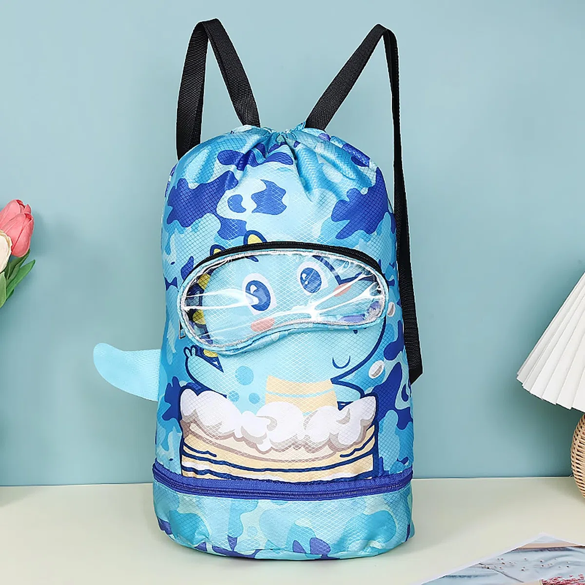 Bolsa Deporte Niño, Mochila Cuerdas Impermeable, Mochila Deporte Niño Gran Capacidad, Separación Seca y Húmeda Gimnasio para Niños en la Piscina, la Playa, Viajando