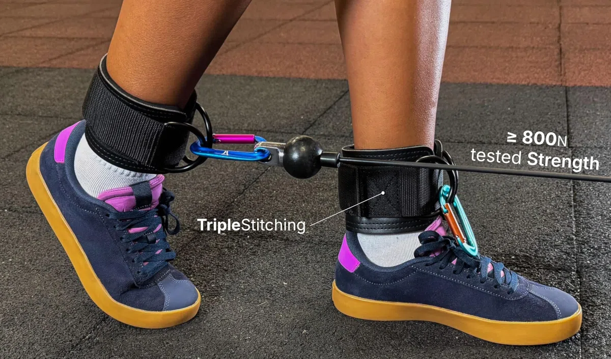 Straps Gym Set | Tobilleras + 2 Mosquetones + Cintas Levantamiento Fitness Mujer Poleas, Glúteos | Straps Gym Mujeres | Straps Gimnasio | Ankle Straps | Correas Agarre | Cable Machine