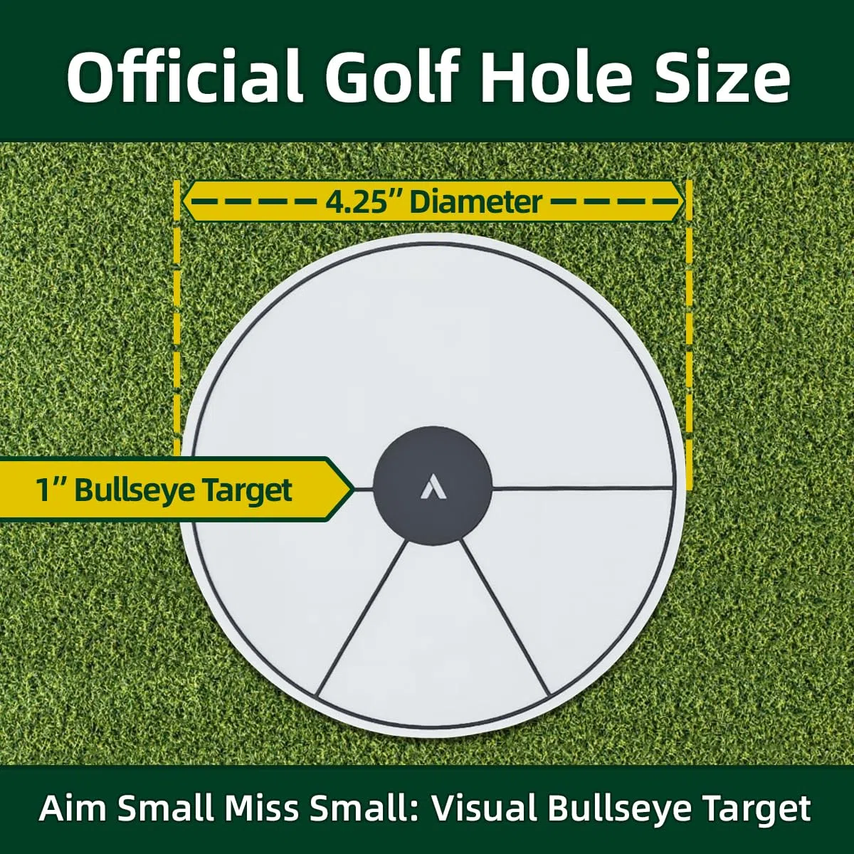 Putt Target Ghost Hole - Ayuda de Entrenamiento para Practicar Putting y Chipping. Disco Plano de tamaño Oficial para Uso en Interiores o Exteriores. Accesorios de Golf