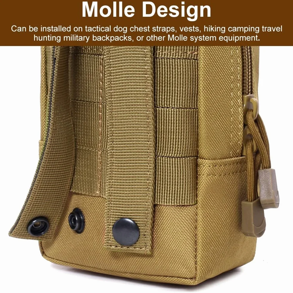 2 bolsas Molle, bolsas tácticas de nailon 1000D para arnés táctico para perro