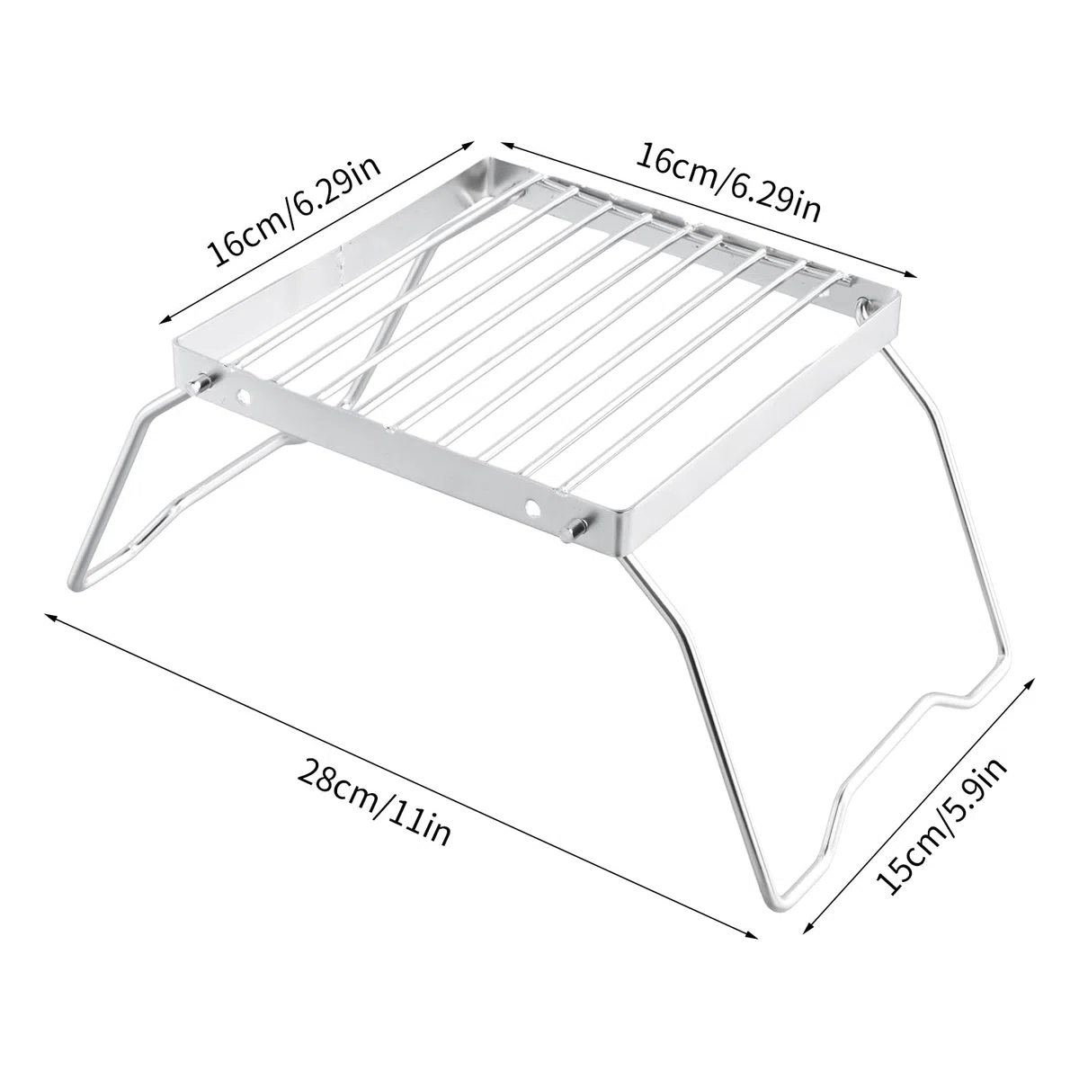 Parrilla de Camping, Soporte Plegable para Camping al Aire Libre, Soporte Ultraligero para Fogata de Acero Inoxidable, Parrilla Portátil para Camping, Senderismo, Barbacoa, Pesca