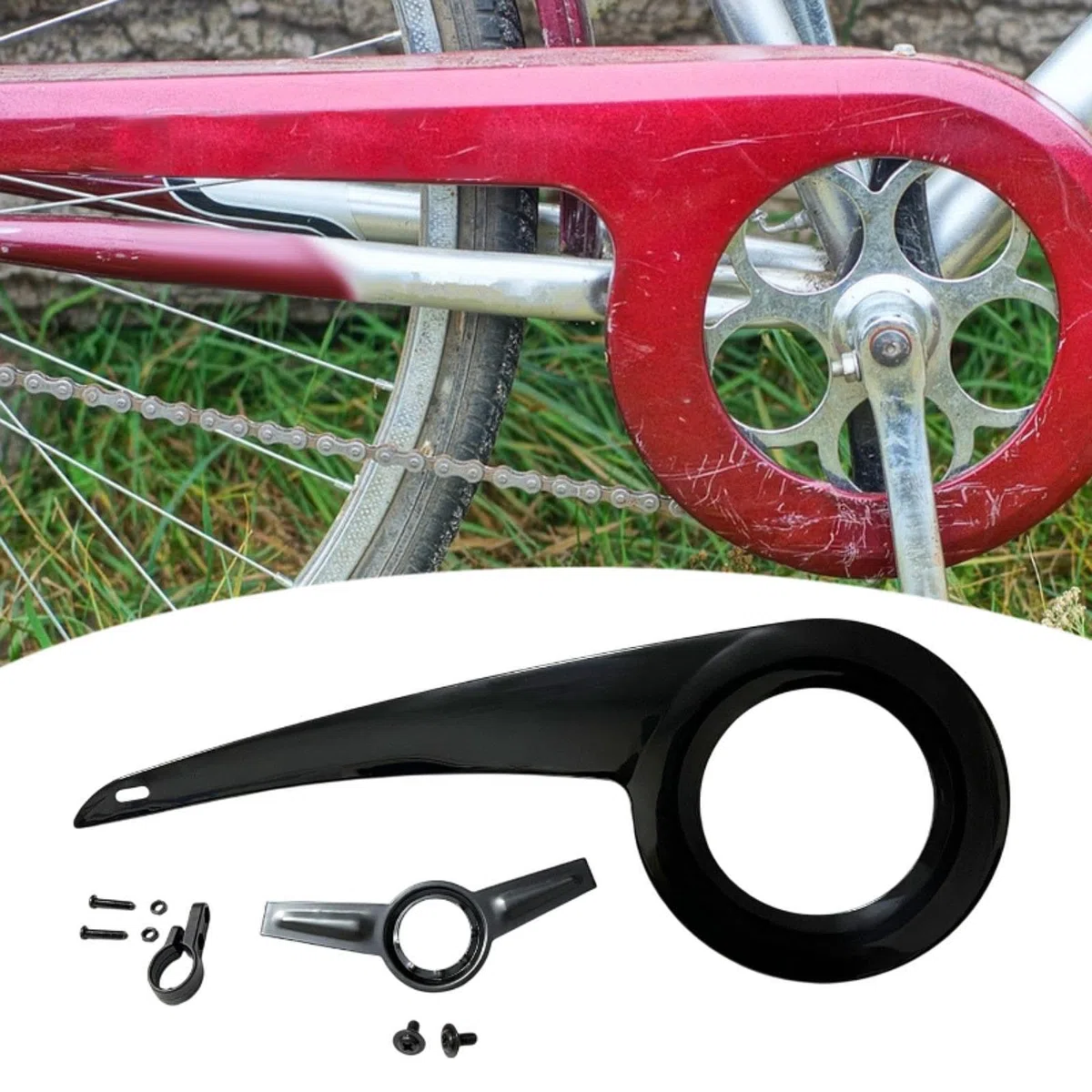 Gralara Bike Chain Cover Protector para Bicicleta con Diseño Moderno Carcasa de Protección de Cadena Accesorios de Viaje Adecuado para Adultos Desplazamiento