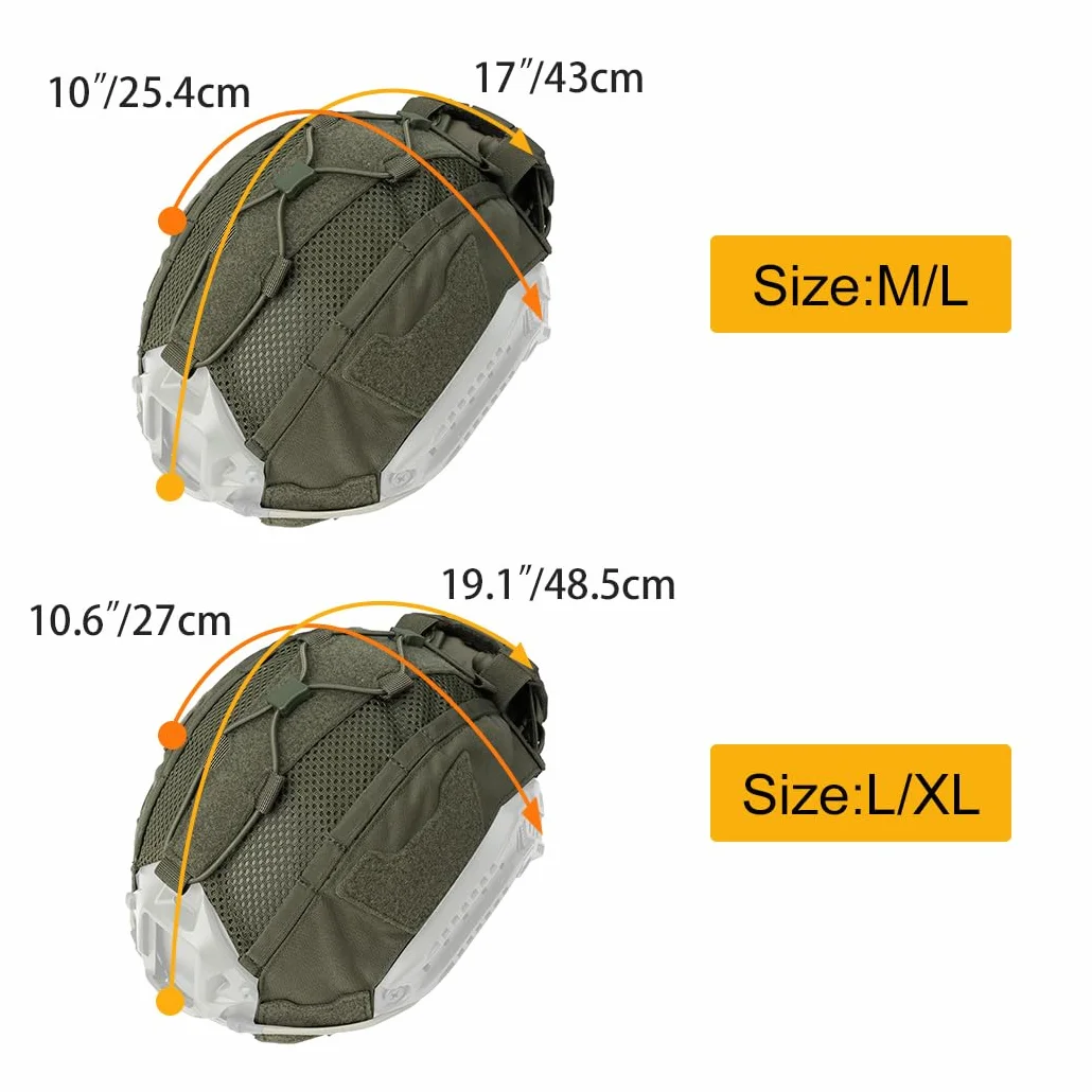 IDOGEAR Funda de Casco Táctico con Bolsa de Batería NVG, Bolsa de Contrapeso para Casco para Casco Rápido Tamaño M/L/XL Accesorios para Casco