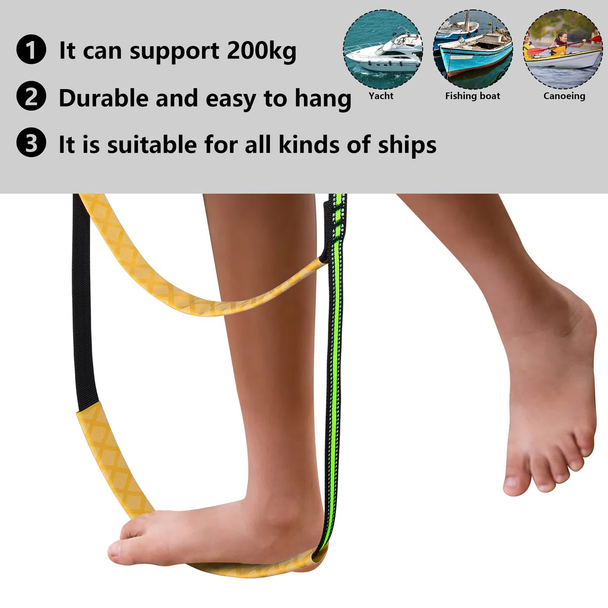 Escalera de barco de 3 niveles, escalera de punto para barcos plegable, para barco, desmontable para botes inflables, kayak