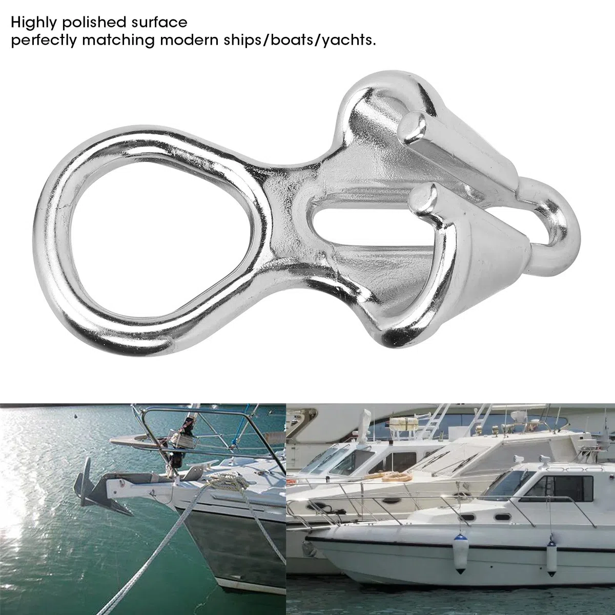 Bloqueo de Cadena de Ancla, Anclas de Navegación, Dispositivo de Amarre de Cuerda de Bloqueo de Cadena de Ancla Hardware de Acero Inoxidable 316 para Cadena de 0,24-0,31 Pulgadas