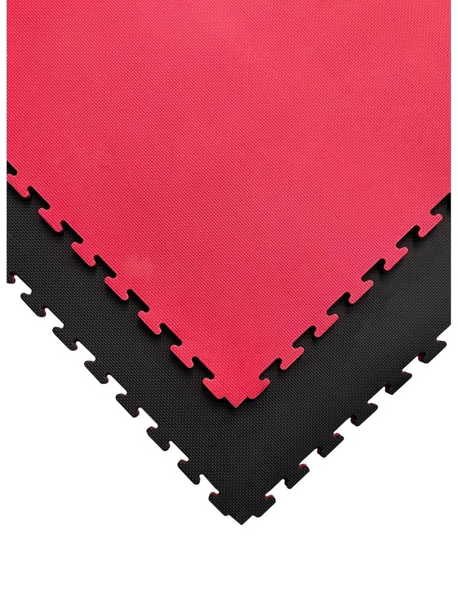 JARDIN202 - Tatami Puzzle | Lote x10 loseta - Rojo/Negro | Esterilla Reversible Antideslizante | Artes Marciales, Judo