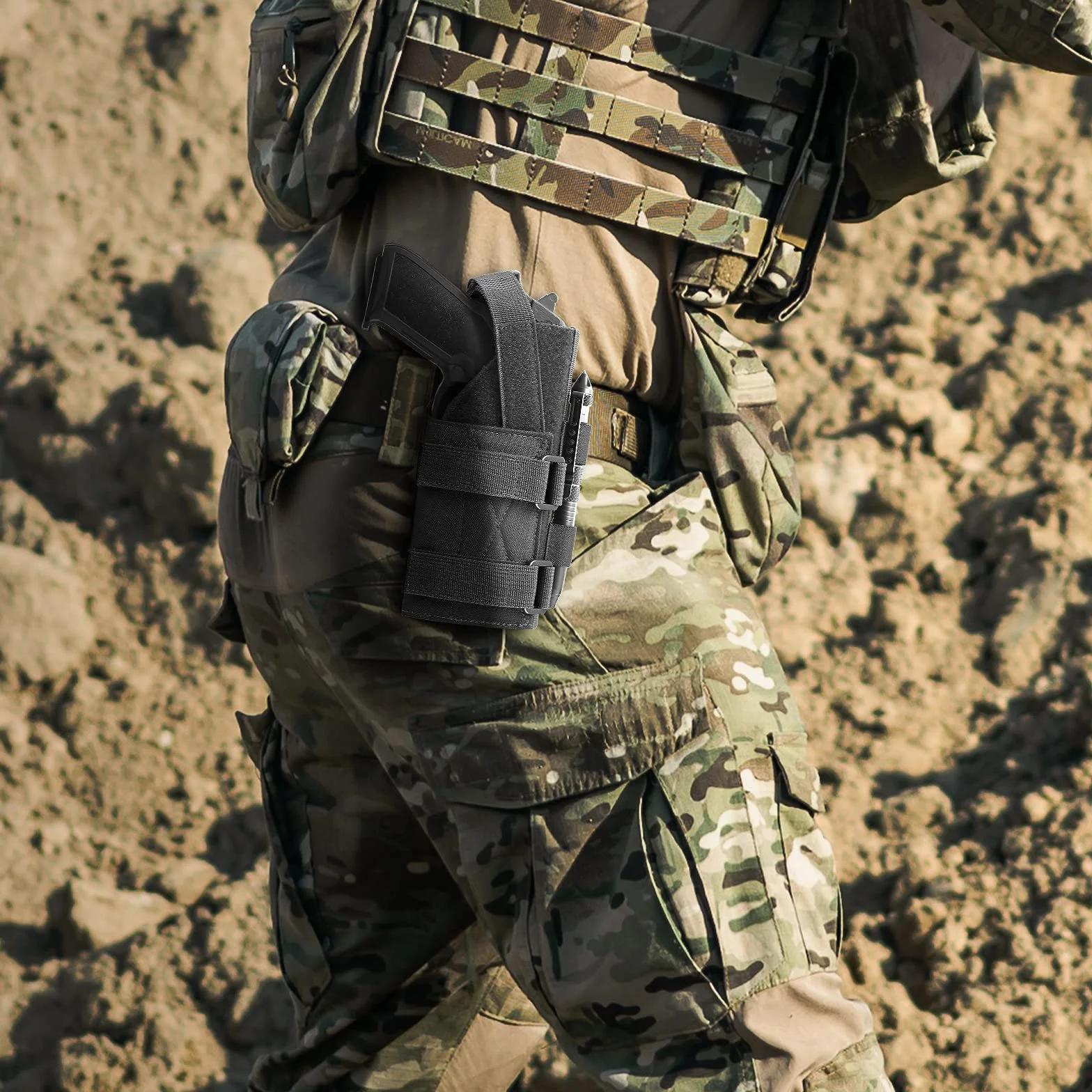 ACEXIER Molle táctico Universal Pistolera de Pistola Funda de Pistola Ajustable para 9 mm G 1911 G 17 18 19 26 34, Ruger LCP, Beretta