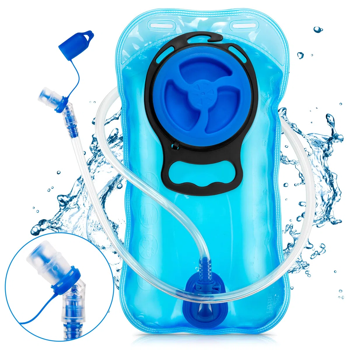 Bolsa De Agua Uktunu Mochila Hidratación 2 Depósito De Dgua Portátil TPU Libre de BPA Tubo Desmontable Apertura Grande Bolsa Hidratación para Ciclismo Senderismo Excursionismo Camping