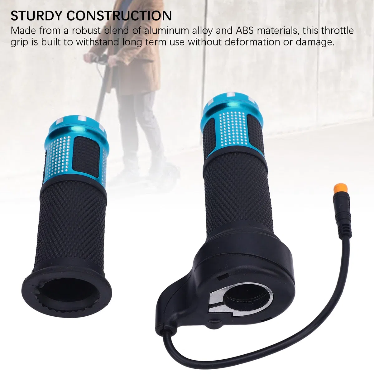 lyrlody Mango de gas para scooter eléctrico, aleación de aluminio impermeable y mango giratorio ABS con pantalla de voltaje de batería LCD, para SmartGyro KuKirin Feimi Scooter Eléctrico