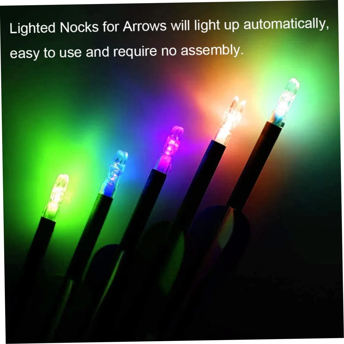 Nocks de Flecha iluminados, Nocks de Flecha LED Plástico Luminoso Tiro con Arco Iluminado Cola de Arco iluminada 12 Piezas Color Aleatorio, para Flechas