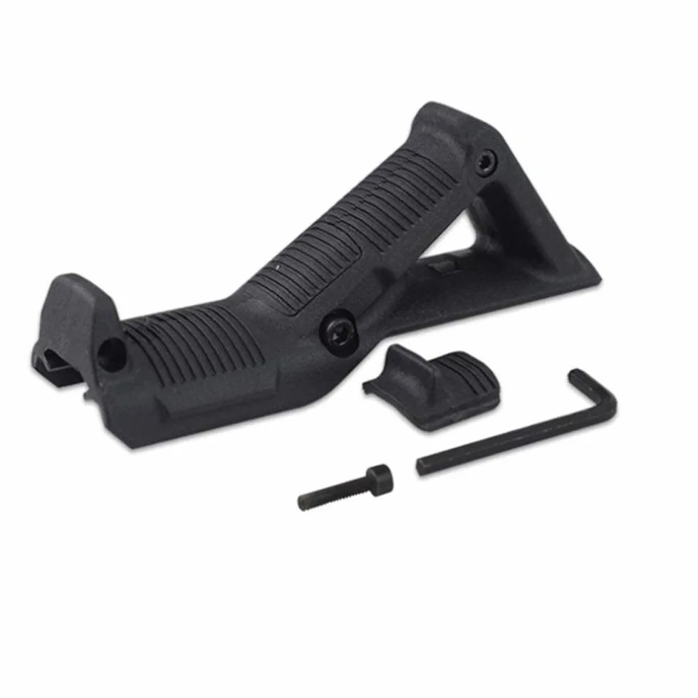 Empuñadura Delantera Angulada, Empuñadura Delantera Airsoft Habitual, Empuñadura Ergonómica Angulada, Empuñadura Frontal Triangular de Nylon AFG1 para Rieles Weaver de 20 mm, Negro