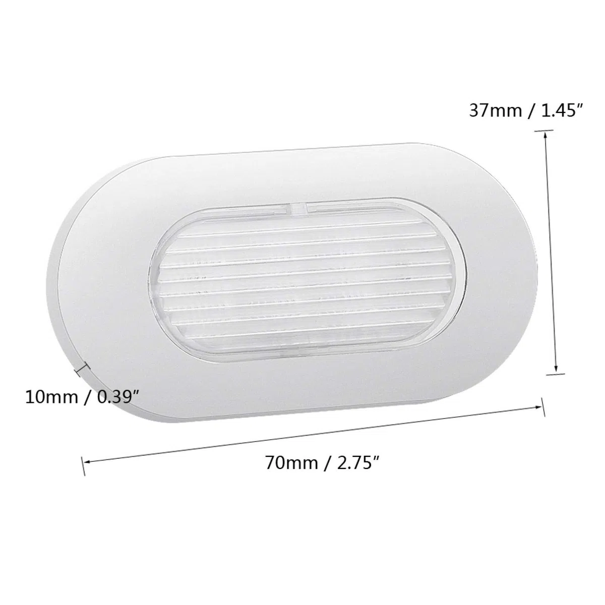 Fydun Luz de cortesía para barcos, luz de navegación 12V LED Marine Boat Yacht Acero inoxidable Luz de cortesía oblonga Uso de la plataforma de escaleras