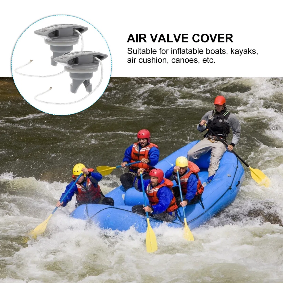 Tapones para Válvula de Aire Inflable en Pack de 4, Cubiertas de PVC para Kayak y Tablas de Paddle Surf, Aptos para Uso en Embarcaciones Inflables