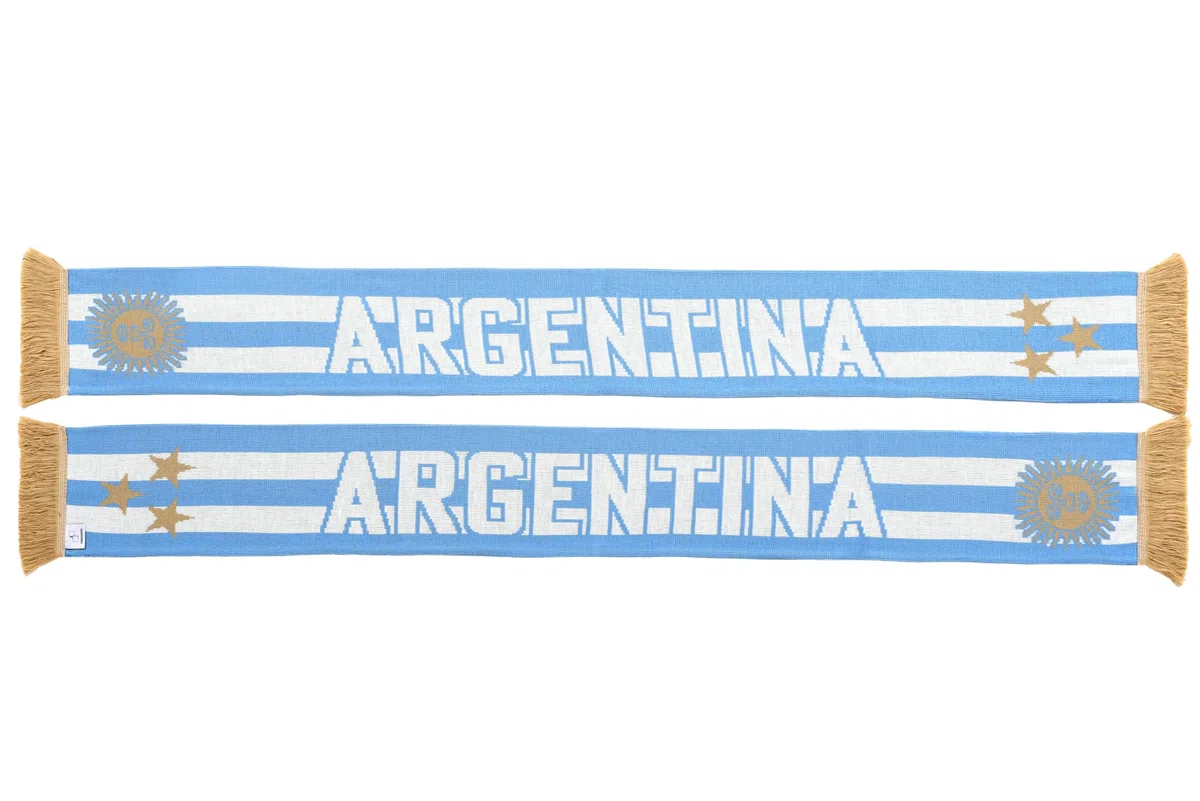 Euroscarves Bufanda de punto de fútbol Argentina (rayas), se adapta a todos los