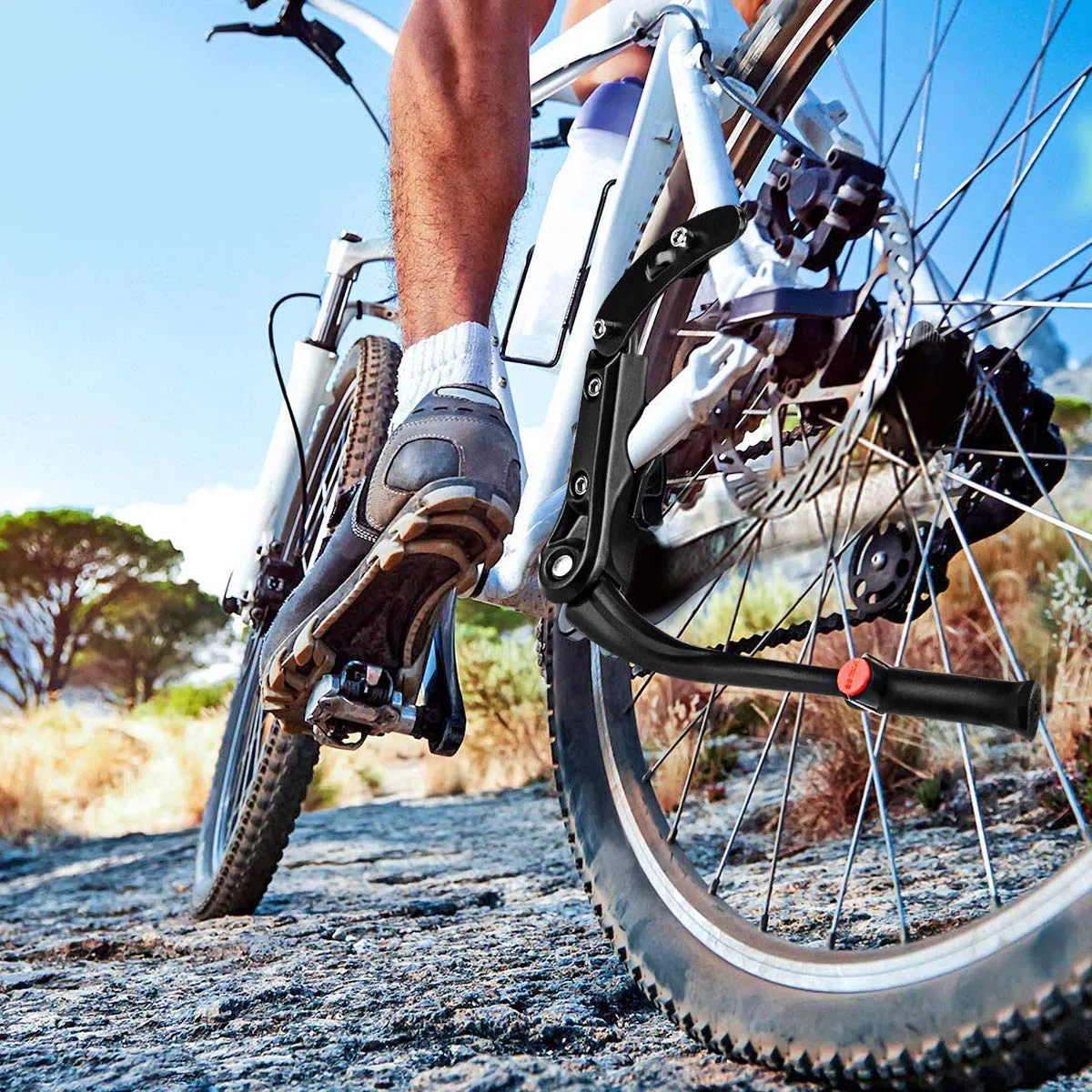 DOBEN Pata de Cabra Bicicleta Ajustable 24-29'', AleacióN de Aluminio Pata Cabra MTB