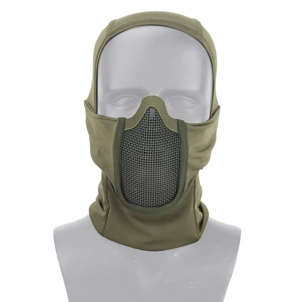 Pasamontañas de malla para airsoft, capucha de protección completa para Cs War Game, pistola BB, caza, paintball (OD)