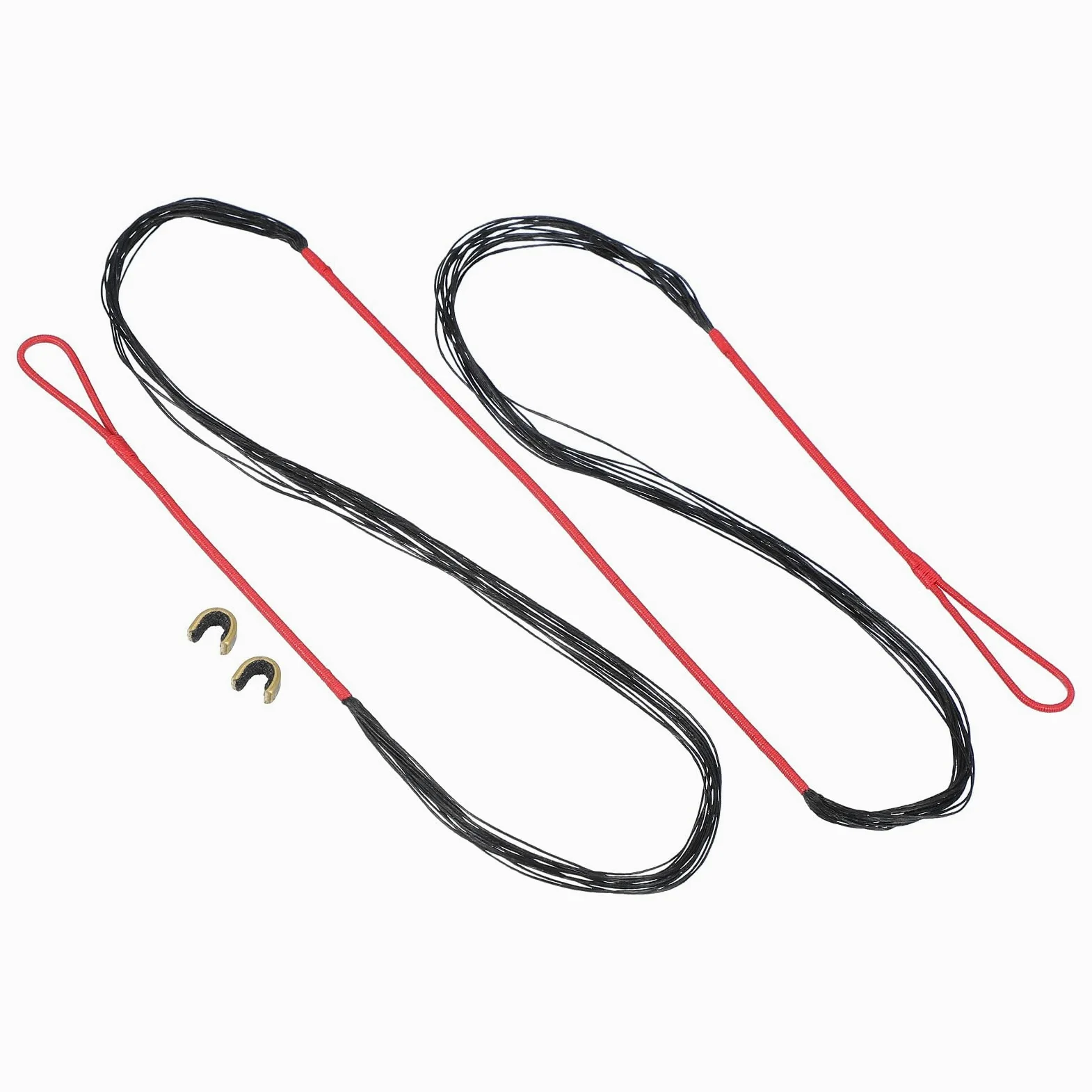 PATIKIL Reemplazo de Cuerda de Arco, Cuerda de Arco Recurvo de 16 Hilos con Punto de Nock para Arco Recurvo Tradicional Amo 60", Rojo-Negro