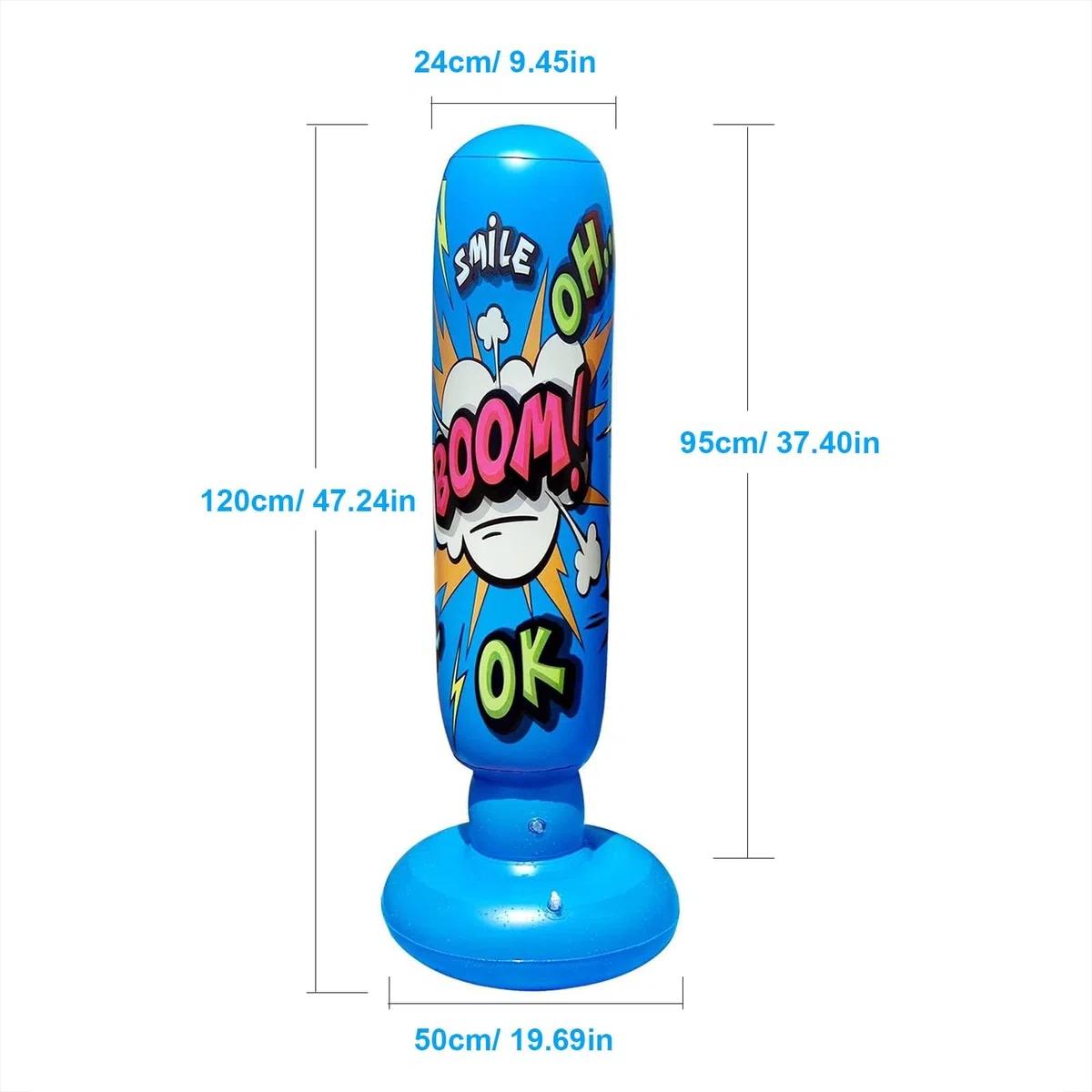 Saco de Boxeo Inflable para niños, Bolsa de Boxeo Independiente, Bolsa de Boxeo de pie Libre para Practicar Karate, Taekwondo, niños y Adolescentes, Bolsas de Boxeo