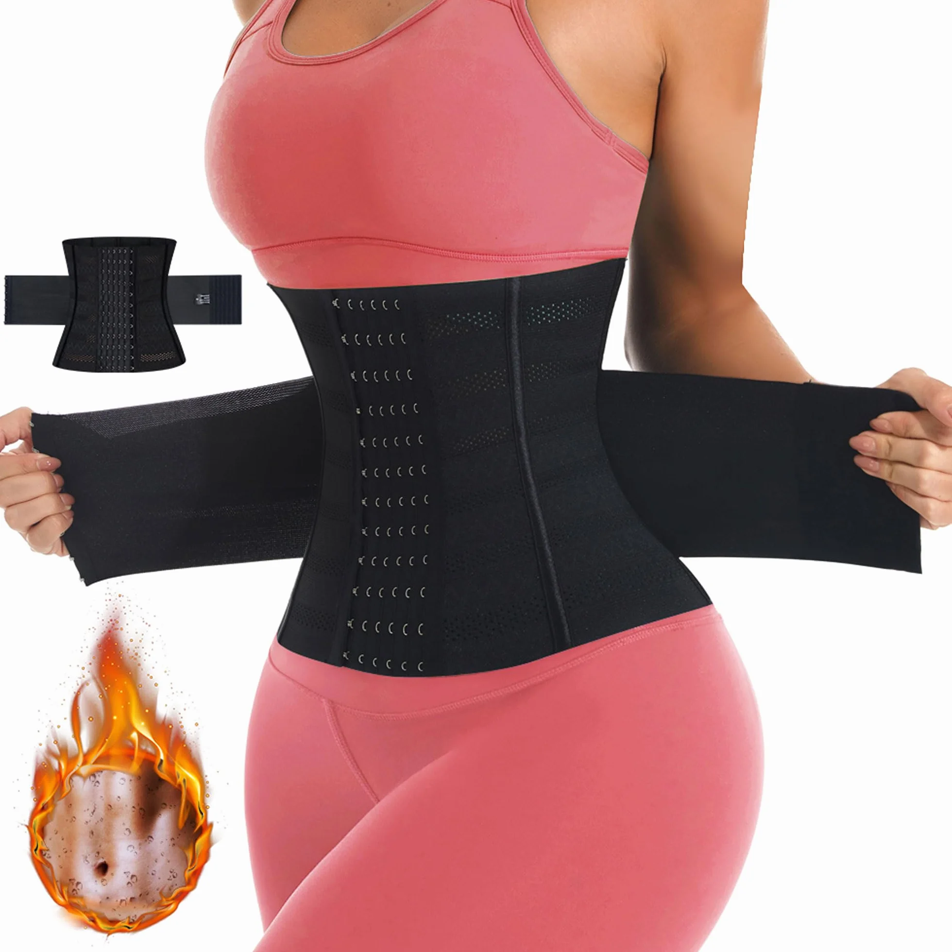 Faja Reductora Adelgazante Deporte Cintura Entrenador Faja Abdomen Adjustable Lumbar Cinturón Lumbar Reductor Deportiva de Fitness Waist Trainer Mujer y Hombre