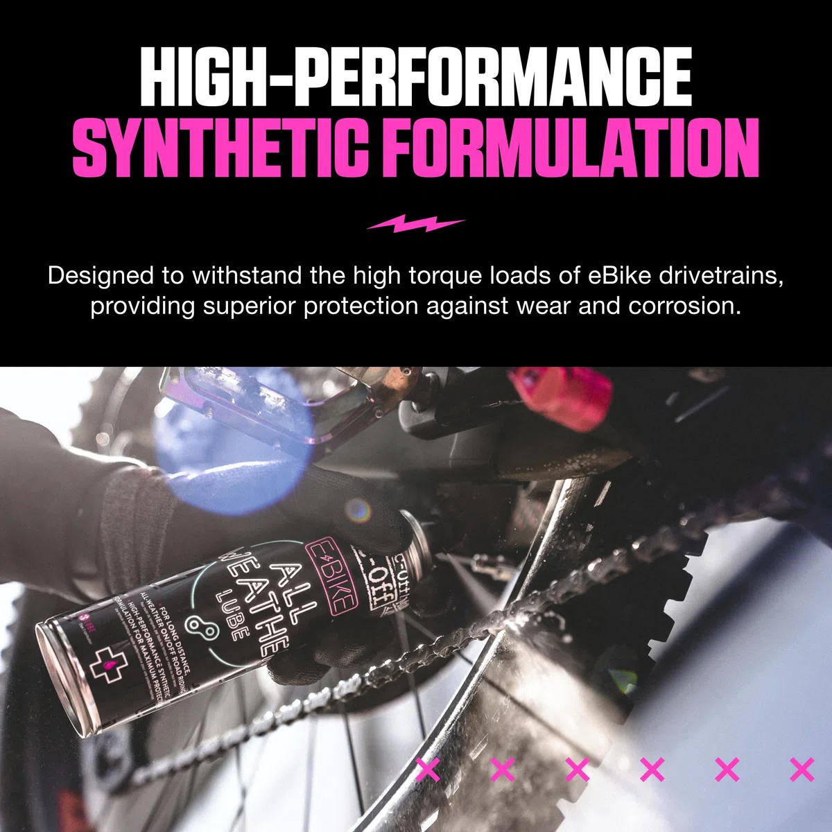 Muc-Off E-Bike All-Weather Chain Lube, 250 Ml - Lubricante de Cadena de Bicicleta E-Bike con Tinte UV - Lubricante de Bicicleta Eléctrica - Formulado para Todas las Condiciones Climáticas