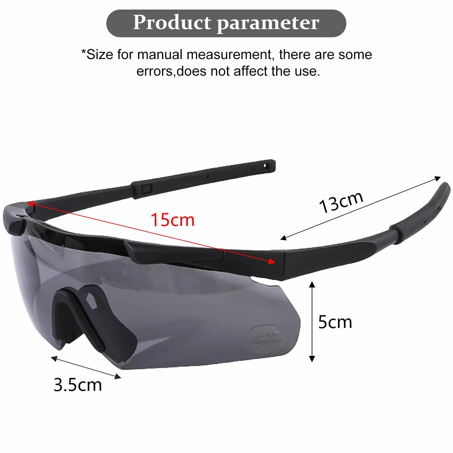 Aicharynic Gafas de tiro con 3 lentes intercambiables, gafas de protección con lentes transparentes antivaho y resistentes a los arañazos, ajustables, resistentes a los golpes, protección láser