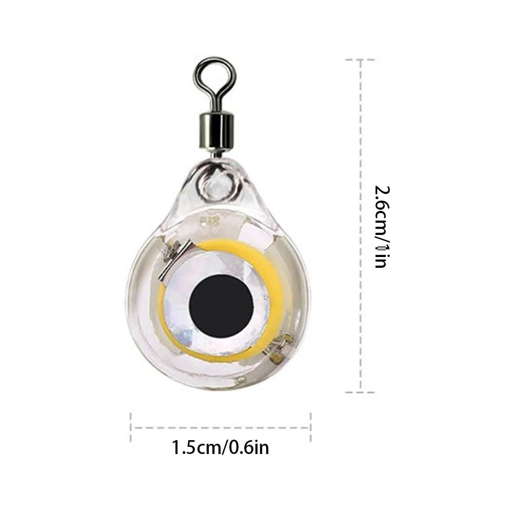 MiOYOOW 6 luces de pesca subacuáticas, señuelo de pesca duradero, diseño de ojo de pez, luces de señuelo de peces subacuáticas para piscina, barco, mar pesca en hielo