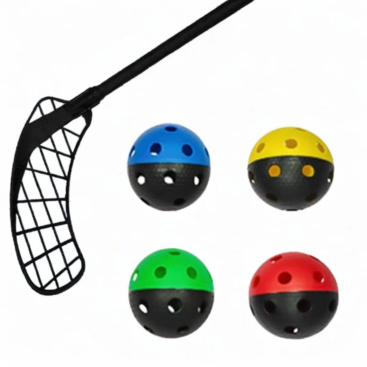 4 Bolas de Floorball Unihockey, Ligeras, 26 Agujeros, Pelotas Huecas de competición, Floorballs para Equipos de Juego, Gimnasio al Aire Libre
