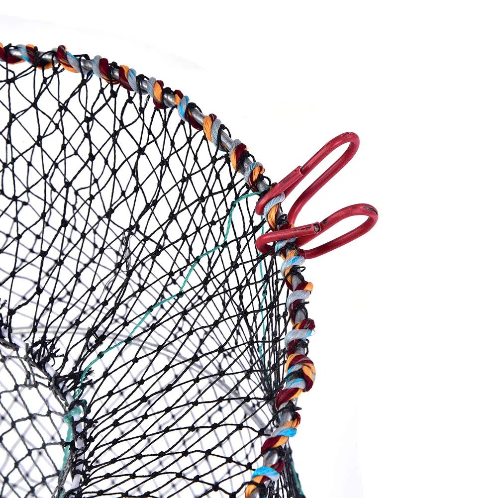 Naroote Trampa Plegable para Red de Pesca de Langosta, Cangrejo, Camarón, para Entusiastas de la Pesca, Alambre de Acero de Nailon Negro de 25cm/33cm/40cm