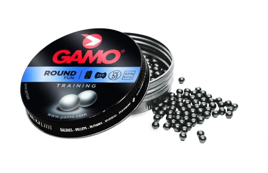 Bundle Arapaima Beitia - Pack de 2 Latas de 250 Perdigones Gamo Round 4.5 mm (.177) | 500 Balines de Bola de Calidad para Pistola y Carabina de Aire Comprimido